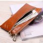 Genuine leather big capacity, zipper design wallet / purse for women with a belt decoration