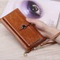Genuine leather big capacity, zipper design wallet / purse for women with a belt decoration