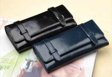 Women&acirc;��s long design vintage wax cowhide wallet / purse free shipping