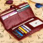 European and American style genuine leather vintage oil wax leather wallet / purse for women