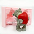 SILICONE MOLD - TEDDY HUGS HEART 3D