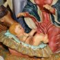 Christmas Nativity Statue Set Mary Joseph Baby Jesus Animals 10"x7" Porcelain