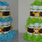 2 Tier Cloth Diaper Cake / Baby Shower Gift / New Baby Gift (Pink /Blue /Green)
