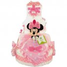 4 Tier Minnie Mouse Diaper Cake with Plush Toy - Baby Shower Gift/ New Baby Gift