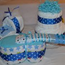 Blue Boy Baby Shower Diaper Cake Gift Set (Message me for Pink/ Gender Neutral)