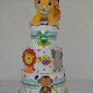 3 Tier Simba / Lion King / Jungle Themed Baby Diaper Cake (Girl/ Boy/ Neutral)