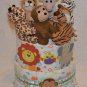2 Tier Safari / Jungle Themed Baby Diaper Cake (Girl/ Boy/ Gender Neutral)