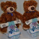 Twin Baby Motorcycle Diaper Cake - Blue (Pink and Green Also Available)