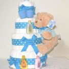 Blue Baby Boy Diaper Cake -Baby Shower Centerpiece/ New Baby Gift/ Welcome Baby