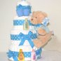 Blue Baby Boy Diaper Cake -Baby Shower Centerpiece/ New Baby Gift/ Welcome Baby