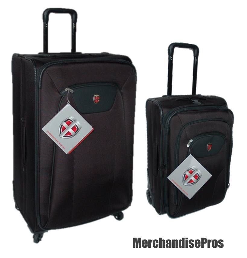 2 PC ELLEHAMMER LUGGAGE 21" CARRY-ON & 27.5" LARGE SPINNER ...