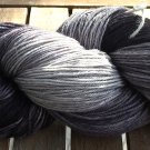Hand Dyed Yarn - Black & Grey- Merino Wool, Fingering Yarn 100gr