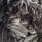 Hand Dyed Yarn - Black & Grey- Merino Wool, Fingering Yarn 100gr
