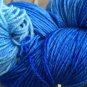 Hand Dyed Yarn - Ocean & Baby Blue - Merino Wool, Fingering 100gr