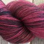 Hand Dyed Yarn - Burgundy Black OOAK-Merino Wool, Fingering Yarn 100gr