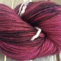 Hand Dyed Yarn - Burgundy Black OOAK-Merino Wool, Fingering Yarn 100gr