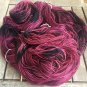 Hand Dyed Yarn - Burgundy Black OOAK-Merino Wool, Fingering Yarn 100gr