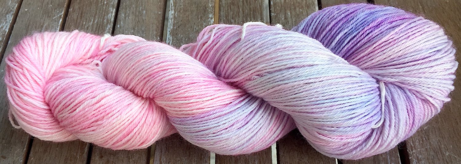 Hand Dyed Yarn - Purple Rainbow - Merino Wool, Fingering Yarn 100gr