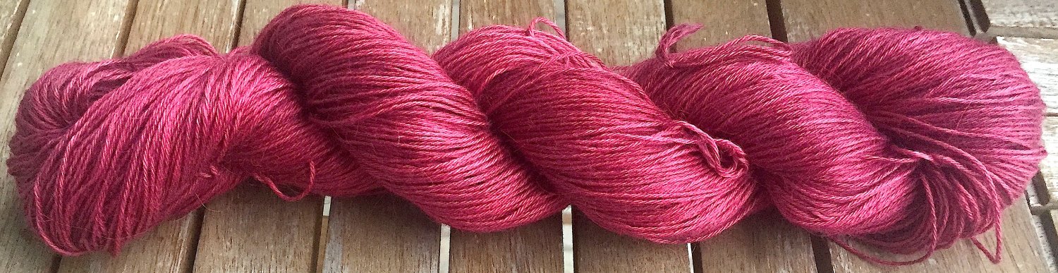 Hand Dyed Yarn - Cherry Red #2 - Baby Alpaca/Silk - Fingering Yarn 100gr
