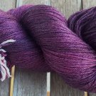 New! Hand Dyed Yarn - Morticia's Blackberries  - Merino & Mulberry Silk - Fingering 100gr