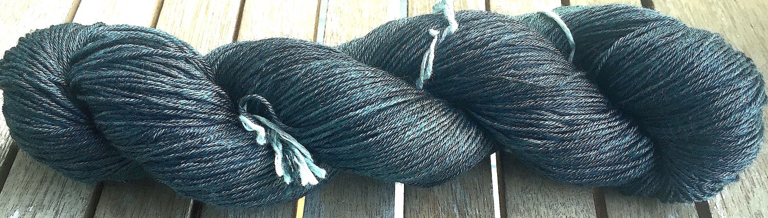 New! Hand Dyed Yarn - Dark Emerald - Merino & Mulberry Silk - Fingering Yarn 100gr