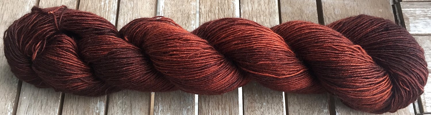 Hand Dyed Yarn - Copper - Bluefaced Leicester Wool - Fingering Yarn 100gr