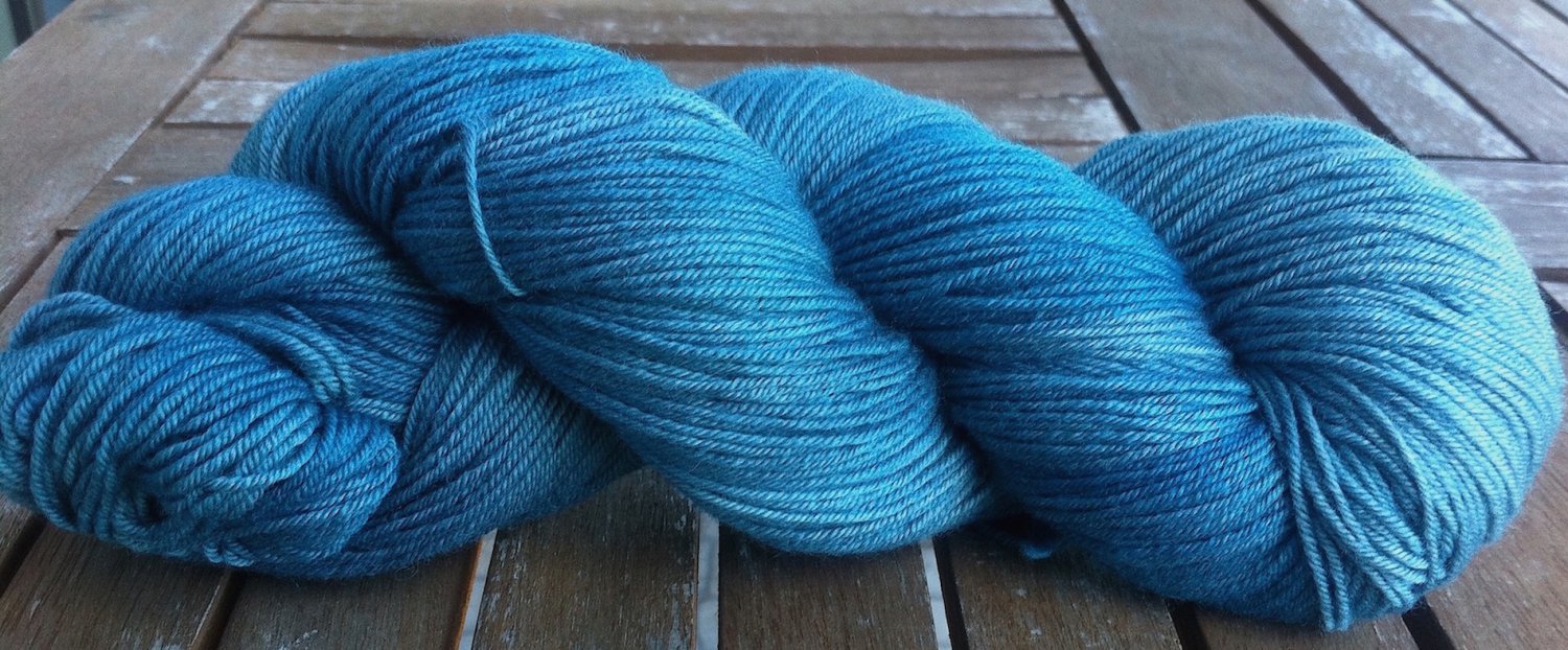 Hand Dyed Yarn - Teal - Superfine Australian Merino Wool - Fingering Yarn 100gr