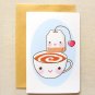 Afternoon Tea Time 4"x6'' Inch Greeting Card -Tea Party Invitation Notecard Stationery