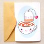 Afternoon Tea Time 4"x6'' Inch Greeting Card -Tea Party Invitation Notecard Stationery