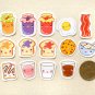 Cute Breakfast Sticker Pack of 30 - Kawaii Food Planner Stickers - Erin Condren Planner Stickers