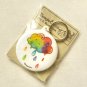 Cute Rainbow Cloud Round Pocket Mirror: 2.25" Mirror Keyring Accessory