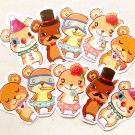 Cute Bear Sticker Pack of 10: Kawaii Illustrated Teddy Bear Stickers, Planner Stickers