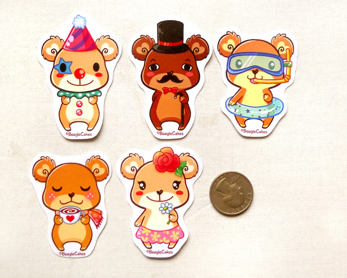 3d teddy bear stickers