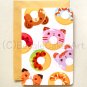 Kawaii Colorful Donuts 4x6'' Greeting Card - Kawaii Colorful Animal Doughnuts Birthday Card