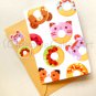 Kawaii Colorful Donuts 4x6'' Greeting Card - Kawaii Colorful Animal Doughnuts Birthday Card