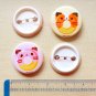 Donut Pinback Buttons, 1.75" Pins, Woodland Pins, Stocking Stuffers, Animal Brooch, Cat Pin