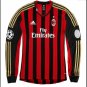 AC Milan Adidas Home 2014/2015 Soccer Long Sleeve Jersey (M)
