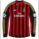 AC Milan Adidas Home 2014/2015 Soccer Long Sleeve Jersey (S)