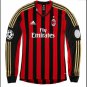 AC Milan Adidas Home 2014/2015 Soccer Long Sleeve Jersey (S)