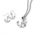 Anchor Necklace and Earrings Set
