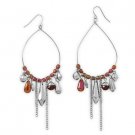 Pear Shape Chandelier Earrings with red beads