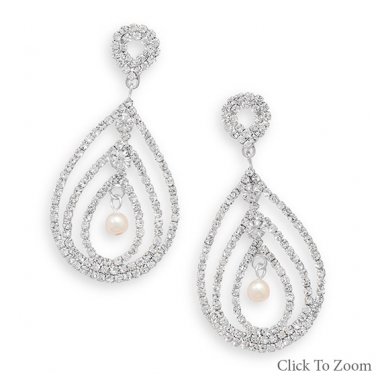 Crystal Pearl Drop Earrings