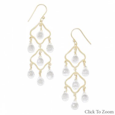 Clear Quartx Chandelier Earrings