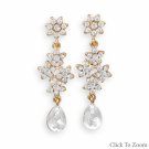 Gold tone Floral Drop Earrings
