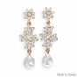Gold tone Floral Drop Earrings