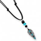 23" Double Cord Pewter Leather Necklace