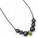 22" Double Cord Hematite Bead Necklace