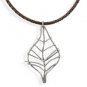Leather Necklace w/Leaf Pendant
