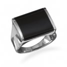 Black Onyx/Stainless Steel Ring