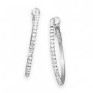 Silvertone Crystal Hoops
